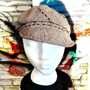 Unisex newsboy brown retro Bohemian hat by August One size